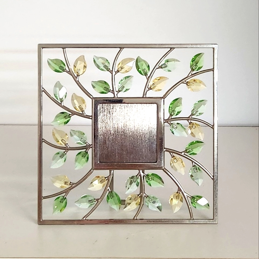 Yasmine Hurel for Swarovski Crystal Leaves Square Picture Frame